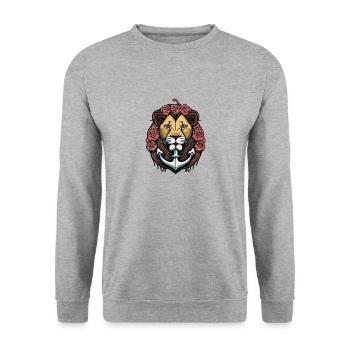 Loewe Anchor Roses - Unisex Sweatshirt - salt & pepper - Front - Alina (178cm) & Michal (187cm)