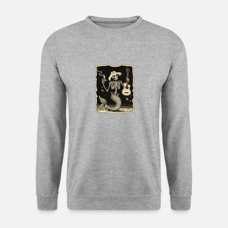 Skeleton Mermaid Guitar - Unisex Sweatshirt - salt & pepper