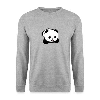 Laughing kawaii panda - Unisex Sweatshirt - salt & pepper - Front - Alina (178cm) & Michal (187cm)