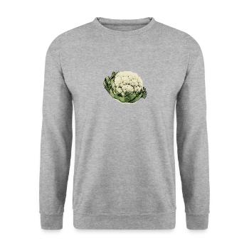 Blumenkohl Pop-Art - Unisex Pullover - Weißgrau meliert - Vorne - Alina (178cm) & Michal (187cm)