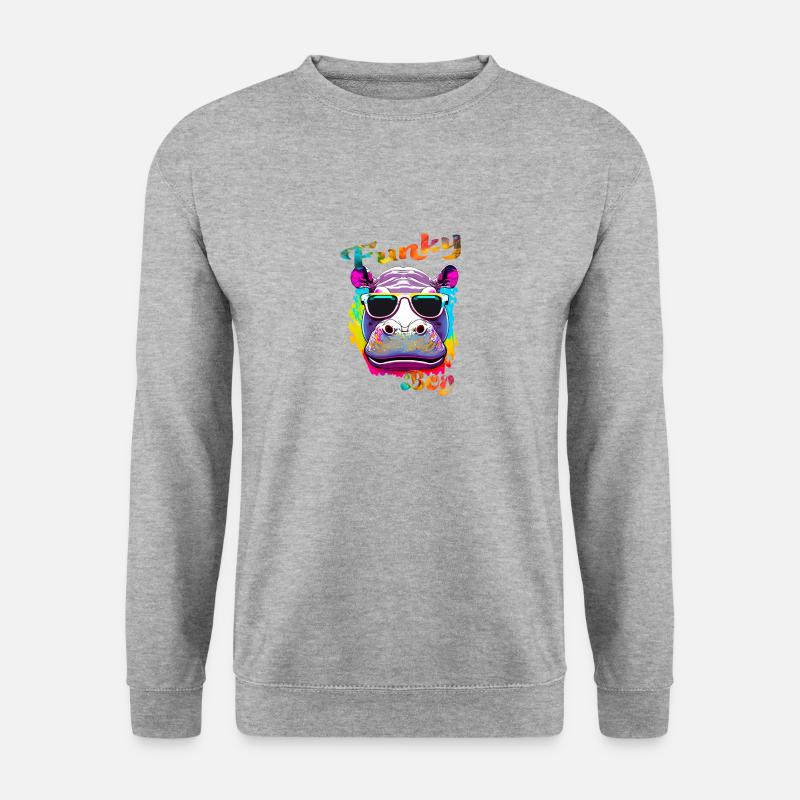 Funky Boy Hippopotamus - Unisex Sweatshirt - salt & pepper