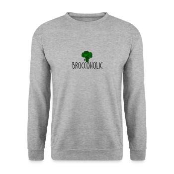 Broccoholic Brocoli brocoli - Sweat-shirt Unisexe - gris chiné - Devant - Alina (178cm) & Michal (187cm)
