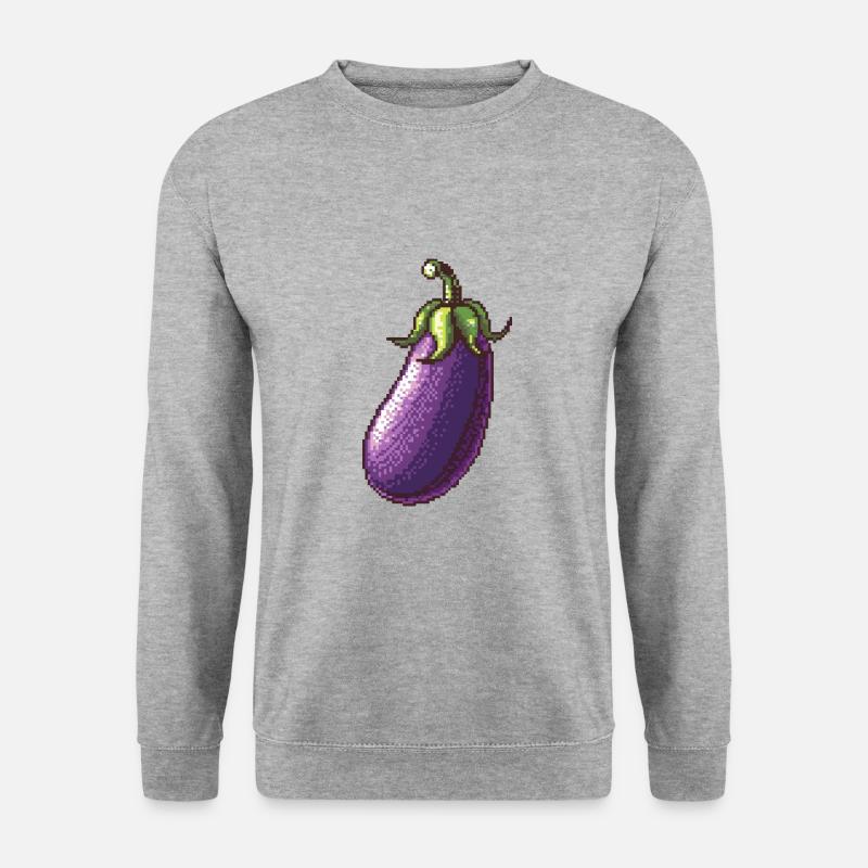 Eggplant Pixel Icon - Unisex Sweatshirt - salt & pepper