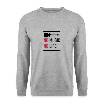Pas de musique pas de vie - Sweat-shirt Unisexe - gris chiné - Devant - Alina (178cm) & Michal (187cm)