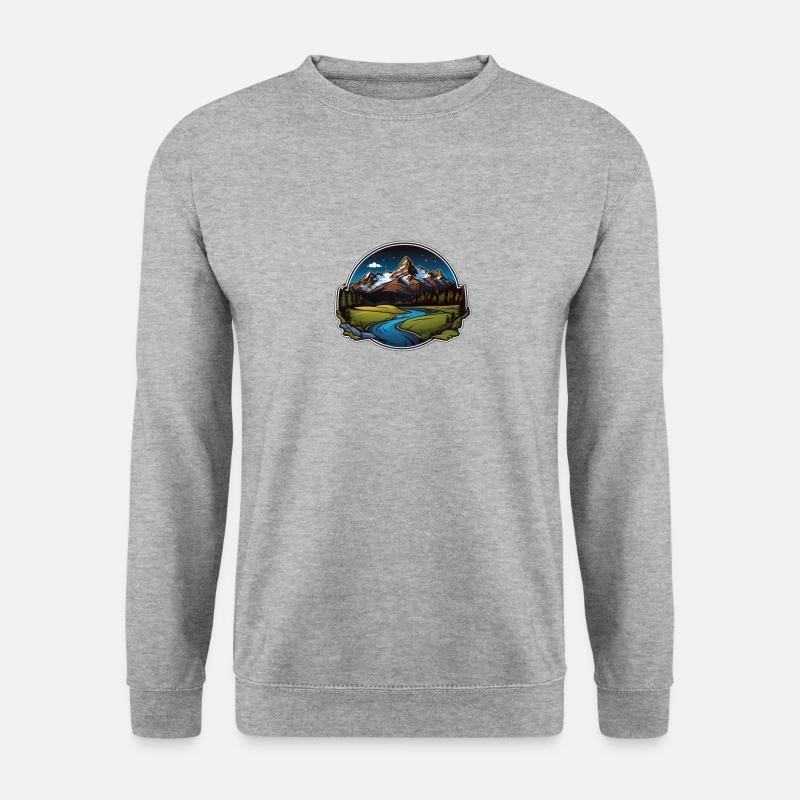 Schweizer Berge - Unisex Pullover - Weißgrau meliert