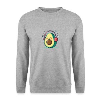 Musik Avocado - Unisex Pullover - Weißgrau meliert - Vorne - Alina (178cm) & Michal (187cm)