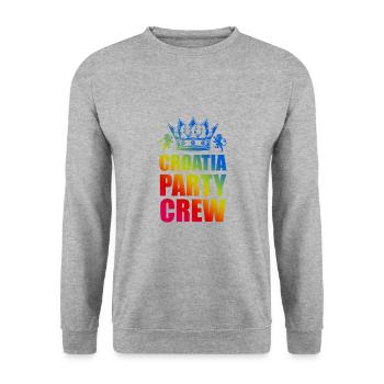 Croatia Party Crew Saying - Unisex Sweatshirt - salt & pepper - Front - Alina (178cm) & Michal (187cm)