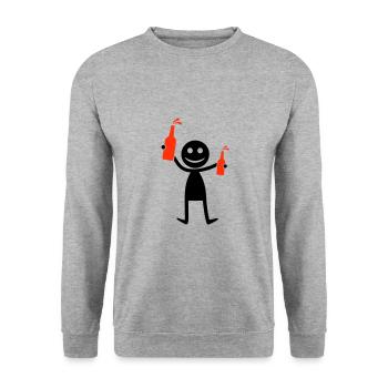 Silhouette de fête de la bière - Sweat-shirt Unisexe - gris chiné - Devant - Alina (178cm) & Michal (187cm)