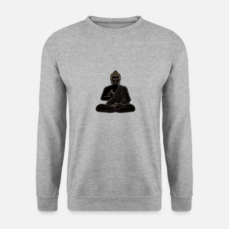 Buddha - Unisex Pullover - Weißgrau meliert