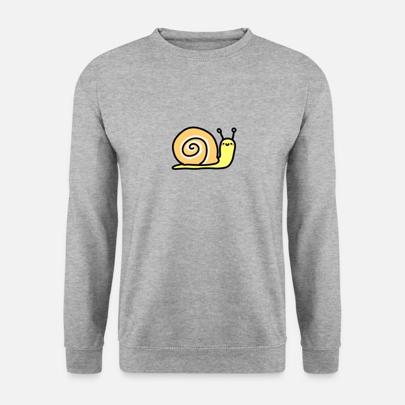 niedliche Schnecke - Unisex Pullover - Weißgrau meliert