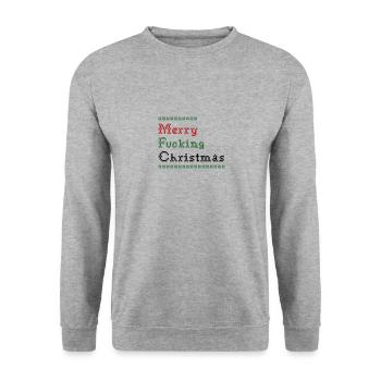 Merry Fucking Christmas - Unisex Pullover - Weißgrau meliert - Vorne - Alina (178cm) & Michal (187cm)