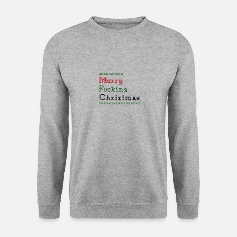 Merry Fucking Christmas - Unisex Pullover - Weißgrau meliert