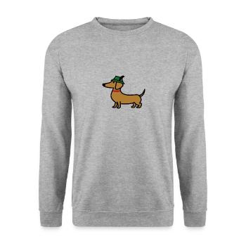 Jagddackel - Unisex Pullover - Weißgrau meliert - Vorne - Alina (178cm) & Michal (187cm)