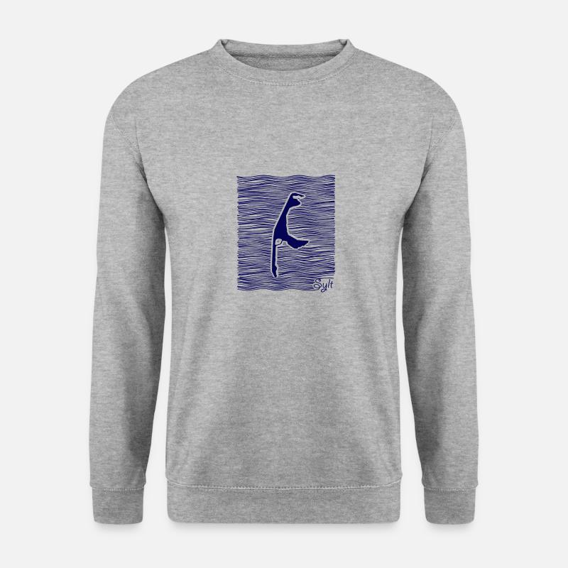 Sylt, Nordsee, Westerland, Schleswig-Holstein - Unisex Pullover - Weißgrau meliert