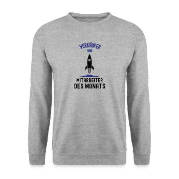 Mitarbeiter des Monats Verkäufer Bester Mann Danke - Unisex Pullover - Weißgrau meliert - Vorne - Alina (178cm) & Michal (187cm)