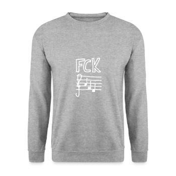 FCK AFD handmade - Unisex Pullover - Weißgrau meliert - Vorne - Alina (178cm) & Michal (187cm)