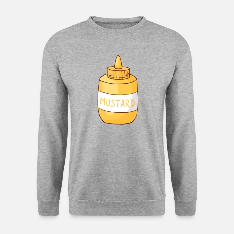 Senf - Unisex Pullover - Weißgrau meliert