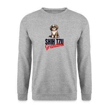 Shih Tzu Löwenhunde Chrysanthemenhund Shih Tzu - Unisex Pullover - Weißgrau meliert - Vorne - Alina (178cm) & Michal (187cm)
