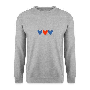 PAAR. ICH HABE GERADE GEHEIRATET. Junggesellinnenabschied. VALENTINSTAG. MARIES - Unisex Pullover - Weißgrau meliert - Vorne - Alina (178cm) & Michal (187cm)