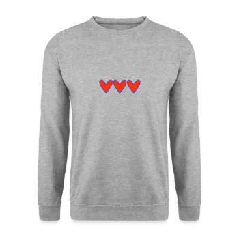 JOYEUX ANNIVERSAIRE. HAPPY BIRTHDAY. ANNIVERSAIRE. - Sweat-shirt Unisexe - gris chiné - Devant - Alina (178cm) & Michal (187cm)