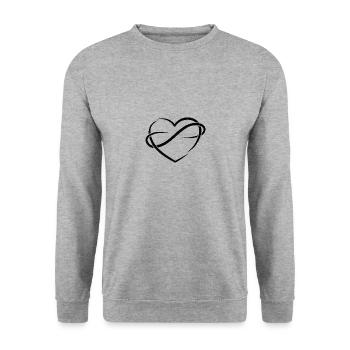 Polyherz für alle - Unisex Pullover - Weißgrau meliert - Vorne - Alina (178cm) & Michal (187cm)