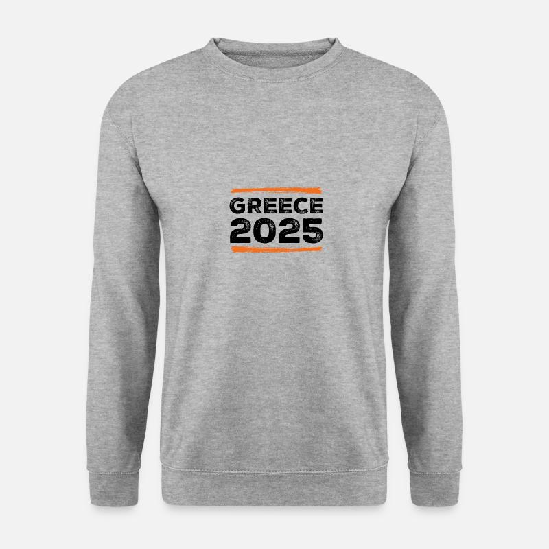 Greece 2025 Spruch - Unisex Pullover - Weißgrau meliert