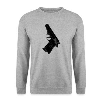 Pistol walther - Unisex Sweatshirt - salt & pepper - Front - Alina (178cm) & Michal (187cm)