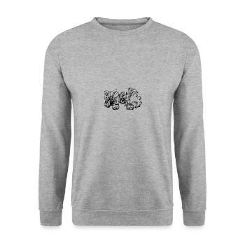 Dino Rock Band - Unisex Sweatshirt - salt & pepper - Front - Alina (178cm) & Michal (187cm)