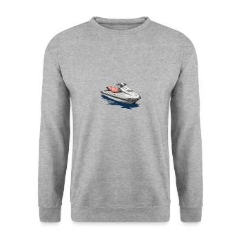Action sur le jet ski - Sweat-shirt Unisexe - gris chiné - Devant - Alina (178cm) & Michal (187cm)