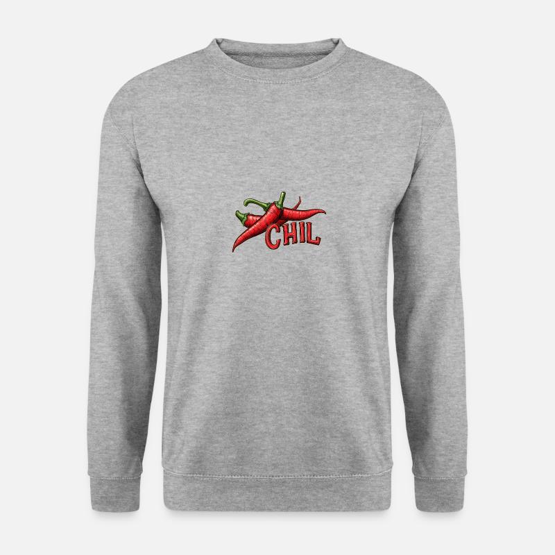 Chil, relax, - Unisex Pullover - Weißgrau meliert