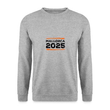 Mallorca 2025 Spruch - Unisex Sweatshirt - salt & pepper - Front - Alina (178cm) & Michal (187cm)