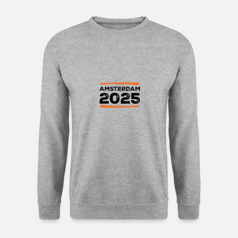 Amsterdam 2025 Spruch - Unisex Pullover - Weißgrau meliert