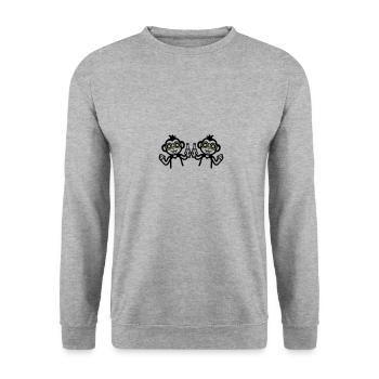 Monkeys buvant de la bière d’équipe - Sweat-shirt Unisexe - gris chiné - Devant - Alina (178cm) & Michal (187cm)