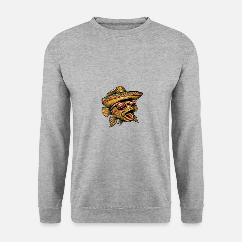 Goldfish Comic Funny Sombrero - Unisex Sweatshirt - salt & pepper