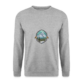 Alpen Ski Eisberge Berge - Unisex Pullover - Weißgrau meliert - Vorne - Alina (178cm) & Michal (187cm)
