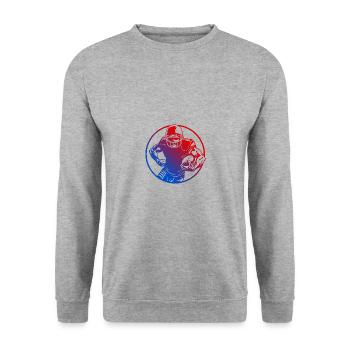 American Football Silhouette Colorful - Unisex Sweatshirt - salt & pepper - Front - Alina (178cm) & Michal (187cm)