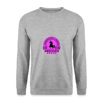 Junggesellinnenabschied Crew Einhorn Braut - Unisex Pullover - Weißgrau meliert - Vorne - Alina (178cm) & Michal (187cm)
