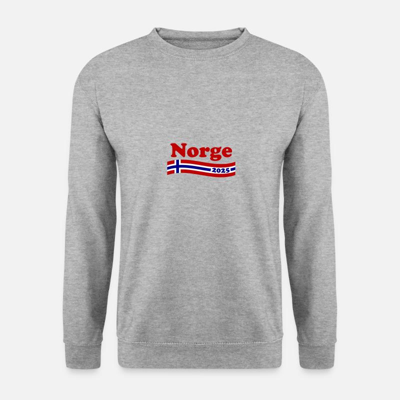 Norwegen 2025 Norge - Unisex Pullover - Weißgrau meliert