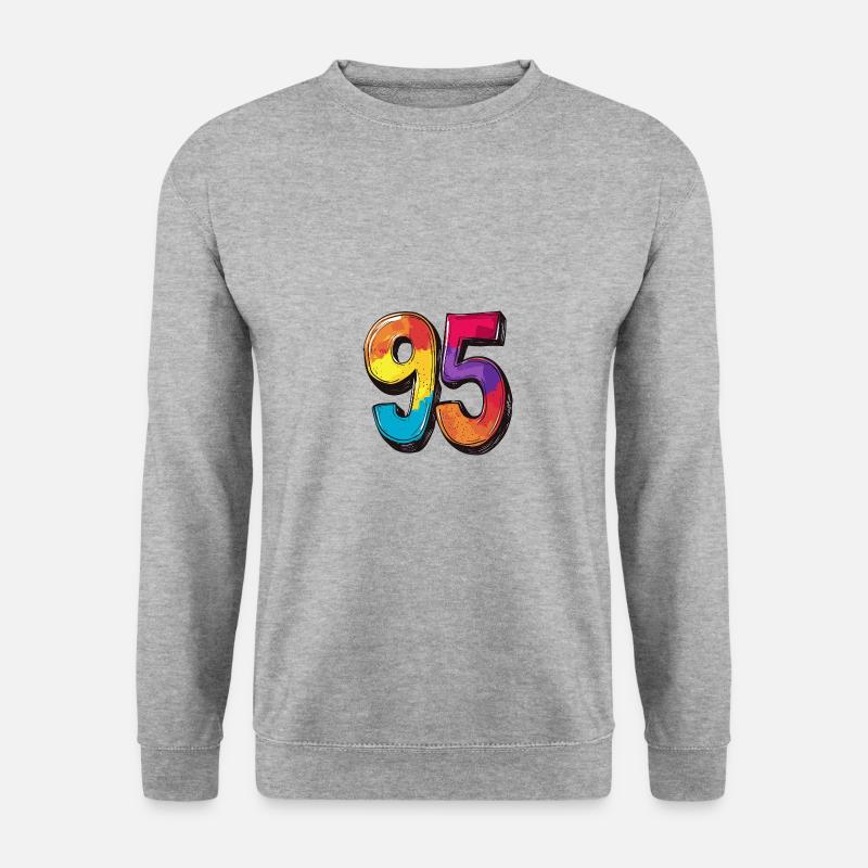 95 Zahl Symbol - Unisex Pullover - Weißgrau meliert