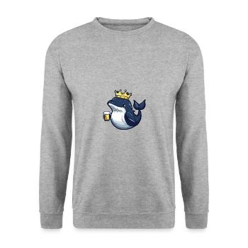 Bière de baleine drôle - Sweat-shirt Unisexe - gris chiné - Devant - Alina (178cm) & Michal (187cm)