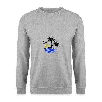 Île Palmiers Mer - Sweat-shirt Unisexe - gris chiné - Devant - Alina (178cm) & Michal (187cm)