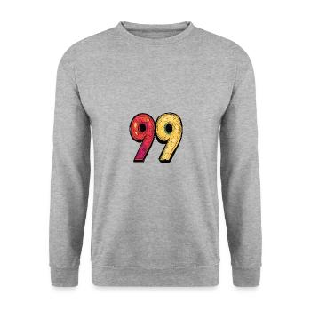 99 Symbole numérique - Sweat-shirt Unisexe - gris chiné - Devant - Alina (178cm) & Michal (187cm)