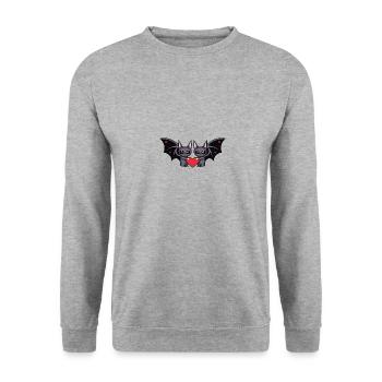 Fledermaus Paar Valentinstag - Unisex Pullover - Weißgrau meliert - Vorne - Alina (178cm) & Michal (187cm)
