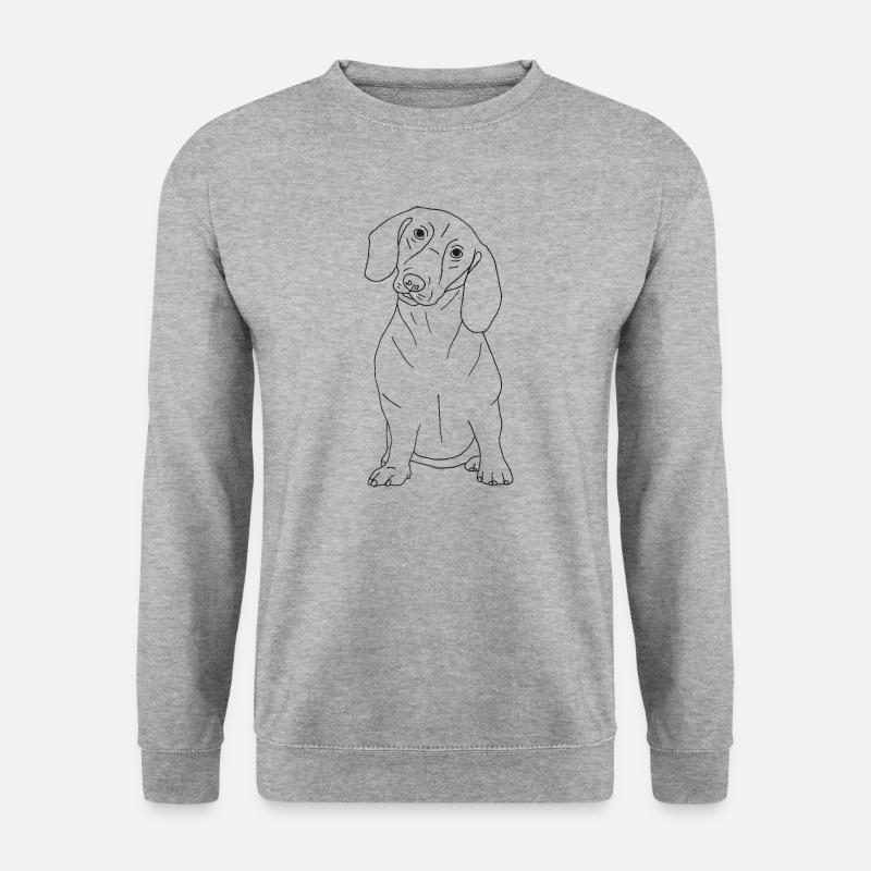 Dackel - Unisex Pullover - Weißgrau meliert