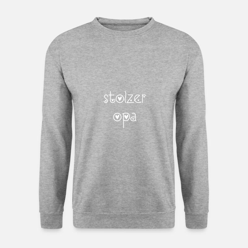 Stolzer Opa - Unisex Pullover - Weißgrau meliert