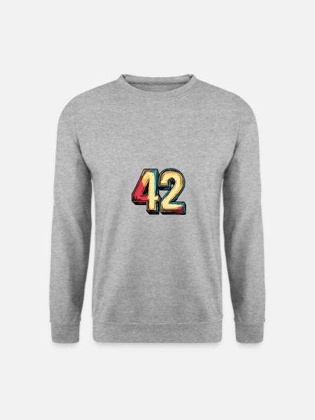 42 Zahl symbol - Unisex Pullover - Weißgrau meliert