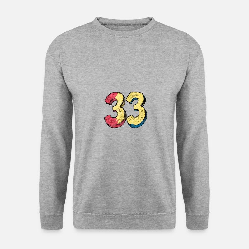 33 Zahl symbol - Unisex Pullover - Weißgrau meliert