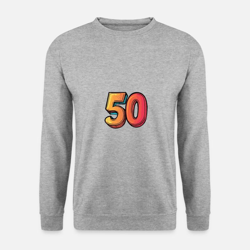 50 Zahl symbol - Unisex Pullover - Weißgrau meliert