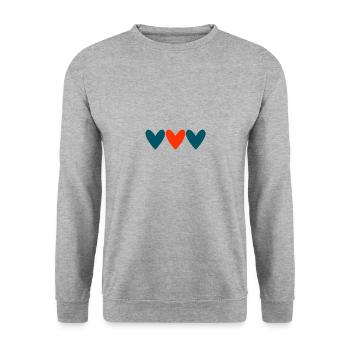 PAAR. ICH HABE GERADE GEHEIRATET. Junggesellinnenabschied. VALENTINSTAG. MARIES - Unisex Pullover - Weißgrau meliert - Vorne - Alina (178cm) & Michal (187cm)