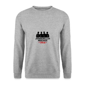 Junggesellen Crew Jga - Unisex Pullover - Weißgrau meliert - Vorne - Alina (178cm) & Michal (187cm)